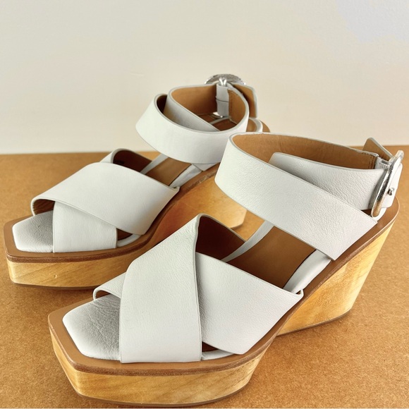 NEW RAG & BONE LEATHER WEDGE SANDALS - Picture 9 of 13